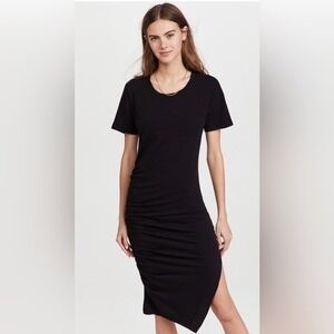 Sundry x Anthropologie Side Shirred Jersey Midi‎ Dress Black size 1/small NEW